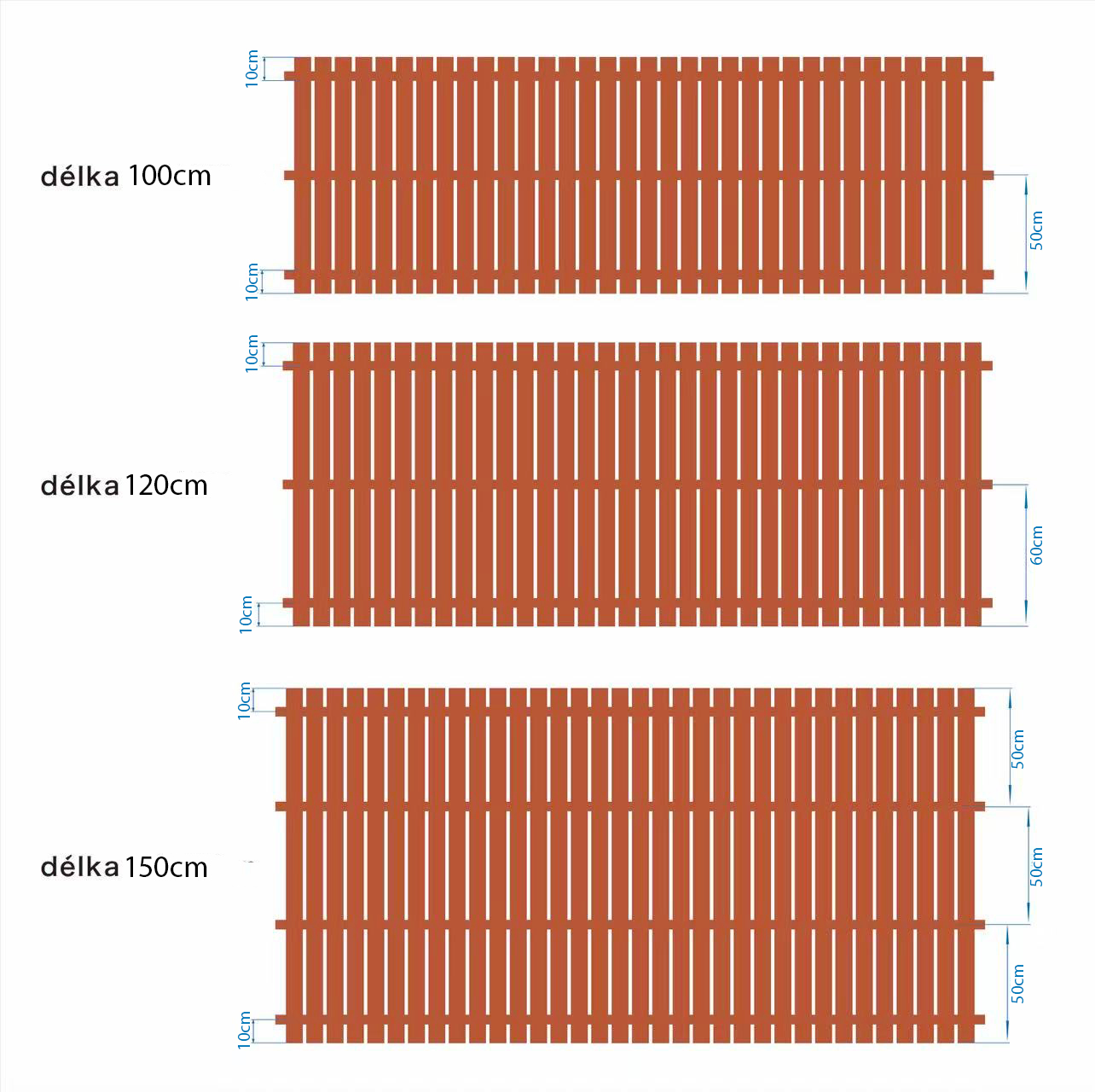 návod plotovky s přesahem 1m, 1,2m, 1,5m.